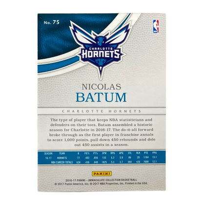 PANINI NBAカード IMMACULATE COLLECTION NICOLAS BATUM CHARLOTTE HORNETS /99 #75 中古 IT2