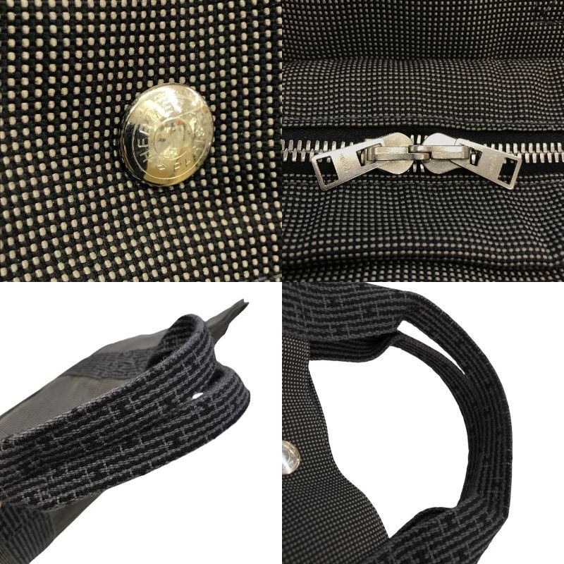 HERMES エルメス エールライン MM キャンバス トートバッグ ユニセックス A4収納 キャンバス 通勤 通学 チャコールグレー 中古 T1