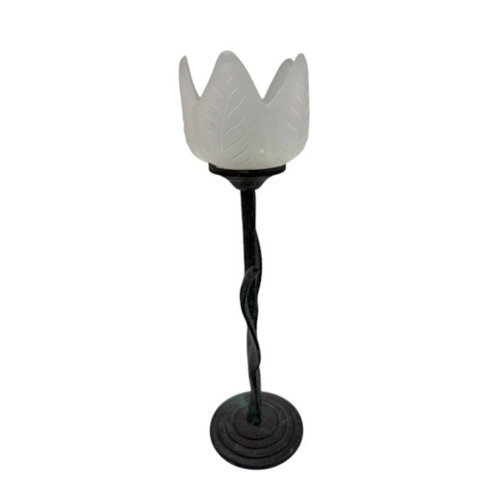 アンティーク調 チューリップ キャンドルホルダー インテリア 花 かわいい 雑貨 中古 W４