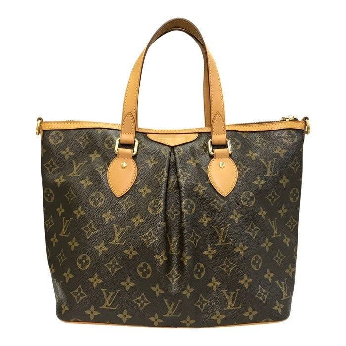 LOUIS VUITTON ルイヴィトン モノグラム パレルモPM ハンドバッグ レディース 2way トート プリーツ A4収納 ブラウン M40145 中古 T1