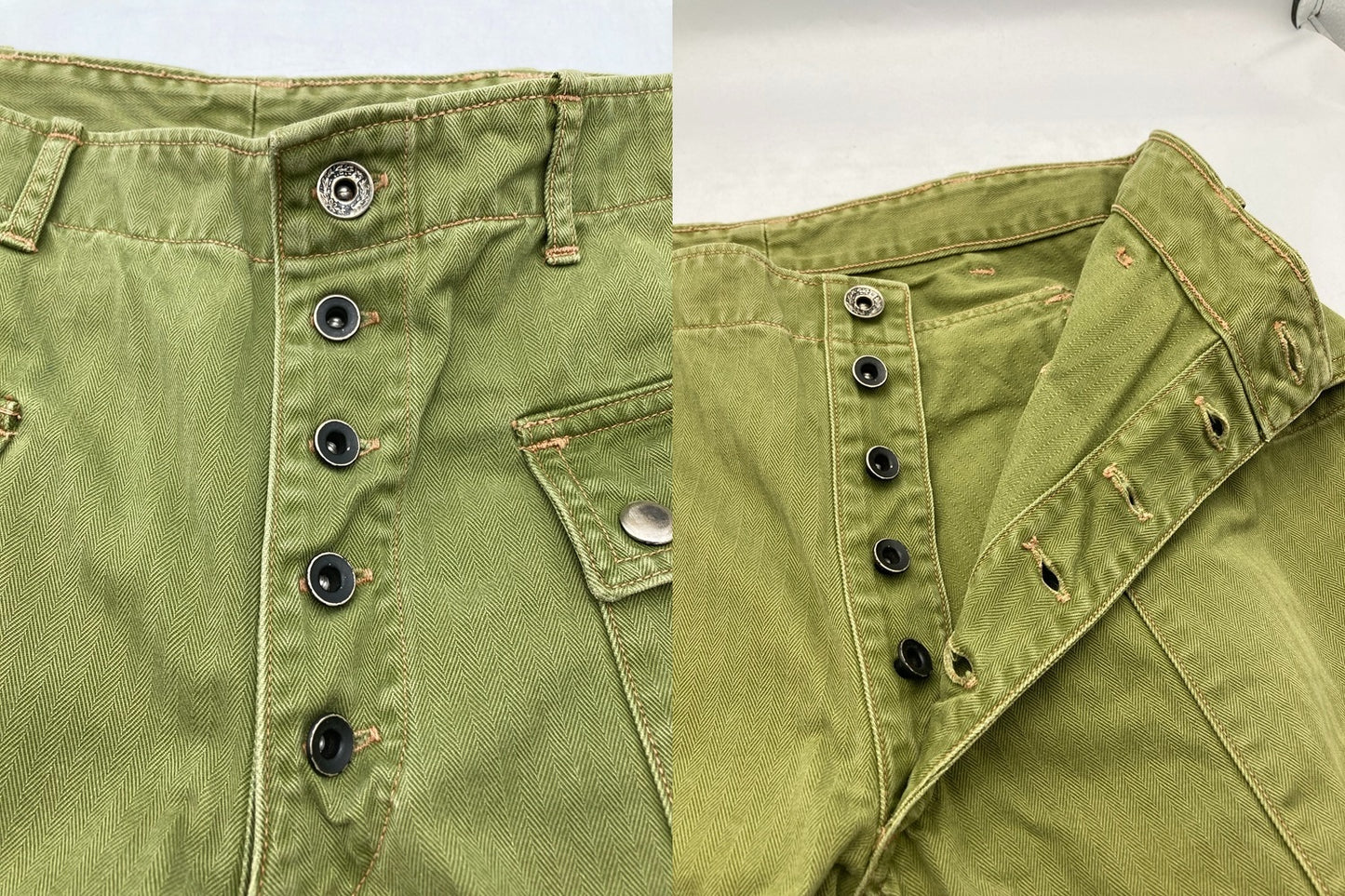 BOOTLEGGERS ブートレガーズ  PARA TROUSERS A.S.S ヘリンボーンツイル モンキーパンツ サイズ30×32 メンズ 中古 D4