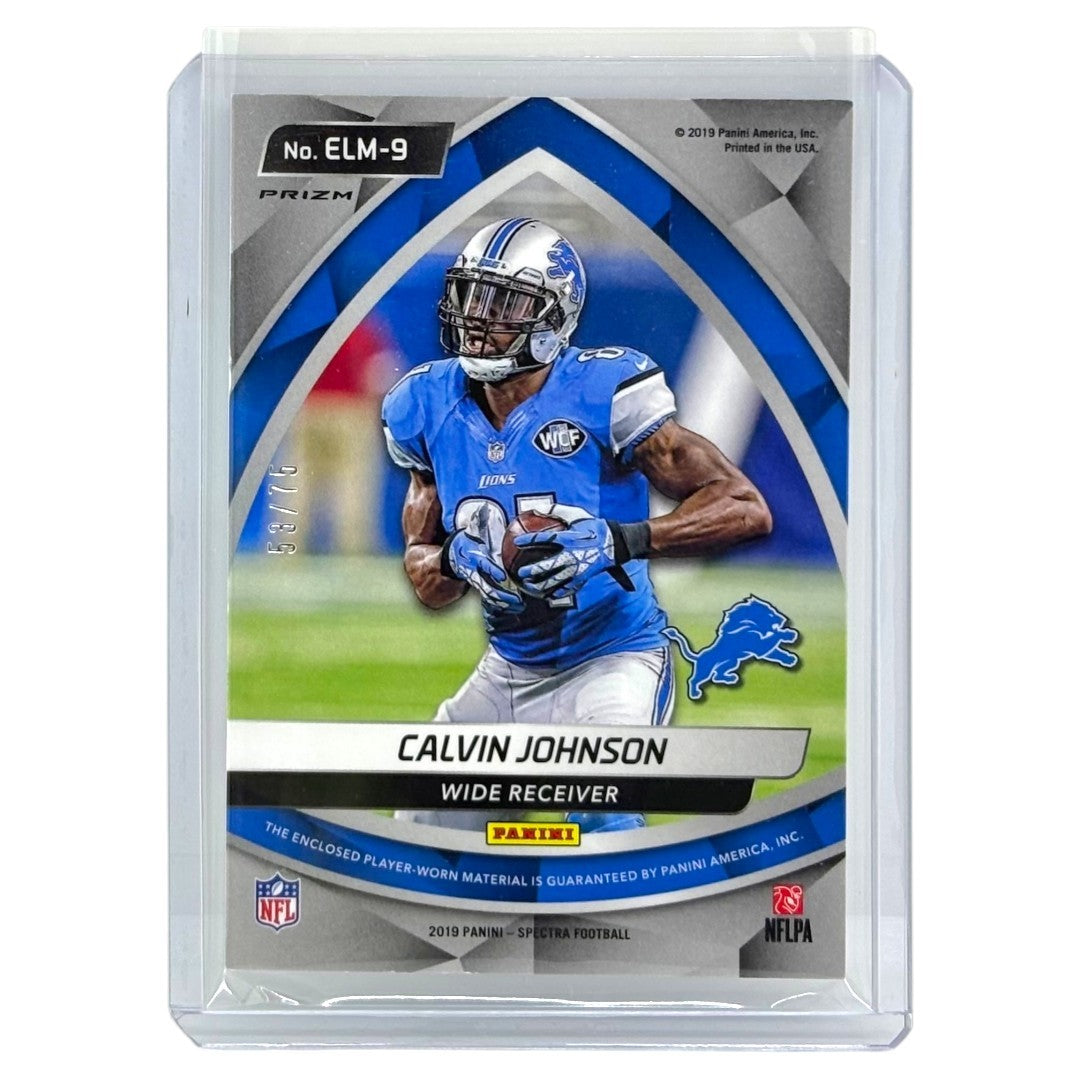 PANINI NFLカード SPECTRA PRIZM CALVIN JOHNSON DETROIT LIONS /75 #ELM-9 中古 IT1