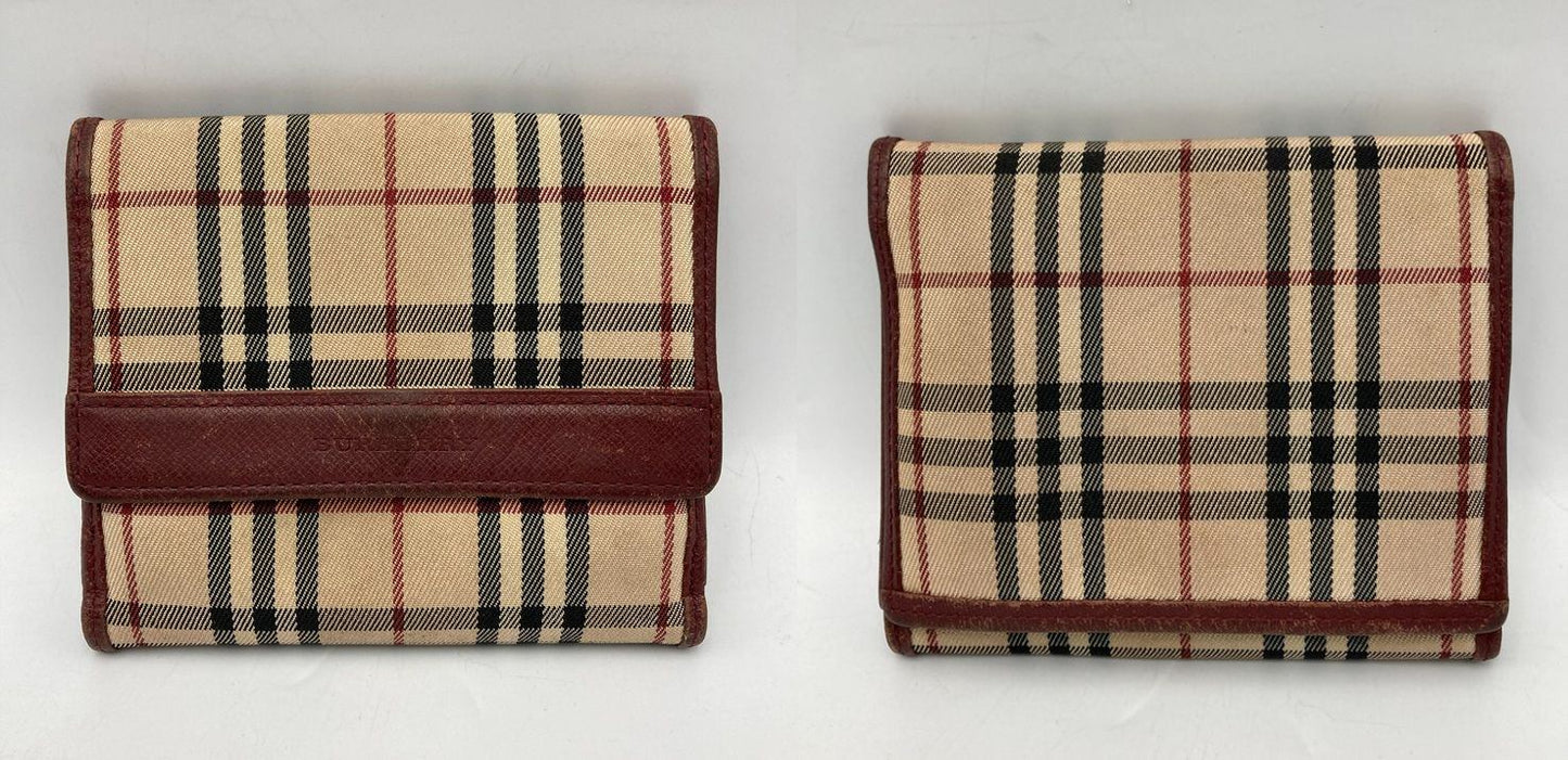 BURBERRY バーバリー チェック柄 Wホック 2つ折り財布 中古 D4