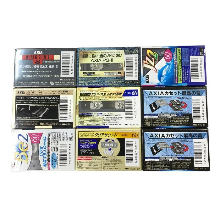AXIA カセットテープ ハイポジション 46分/54分/60分 9本セット オーディオ 録音用メディア まとめ売り 中古 T1