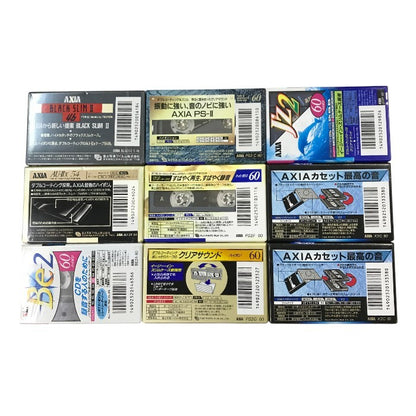 AXIA カセットテープ ハイポジション 46分/54分/60分 9本セット オーディオ 録音用メディア まとめ売り 中古 T1