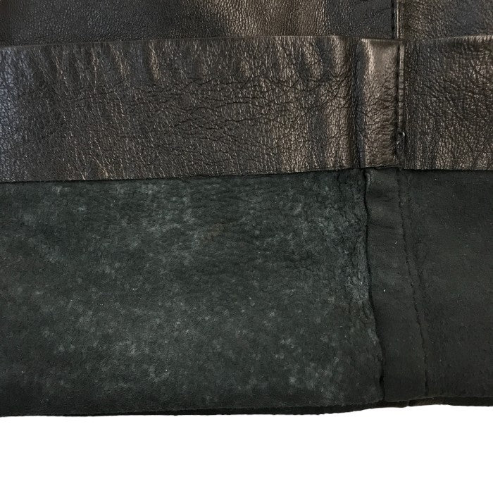 GAULTIER HOMME objet ゴルチェオム パンツ メンズ レザー ストレート 羊革 パンツ オンワード ブラック 73 BW-0310 本革 ボトムス ズボン 中古 KW1