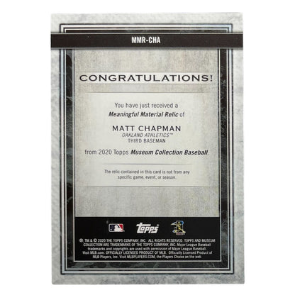 TOPPS MLBカード MUSEUM COLLECTION MATT CHAPMAN OAKLAND ATHLETICS /50 #MMR-CHA 中古 IT2