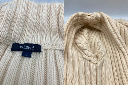BURBERRY LONDON バーバリー ロンドン ノバチェック リブニット ジップアップ サイズ2 レディース 中古 D4