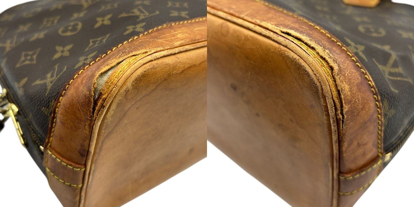 LOUIS VUITTON ルイヴィトン モノグラム アルマPM ハンドバッグ レディース 定番 シンプル ブラウン M53151 ブランド 鞄 お出かけ 通勤 中古 W４