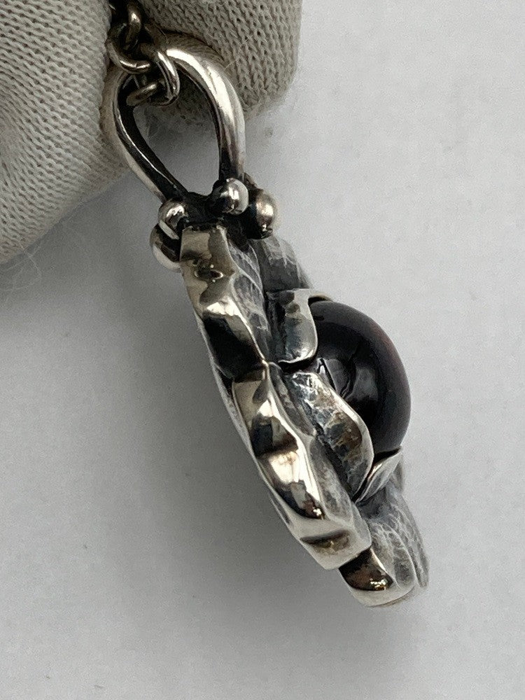 GEORG JENSEN ジョージジェンセン 2002年 ヘリテージ イヤーネックレス SV925 ガーネット 中古 D4
