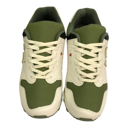 SANGACIO サンガッチョ Banksy にゅ～ず BONSAI BRANDALISED スニーカー レディース レザー ローカット 風船と少女 限定 グリーン/ホワイト 25.0cm 中古 T1