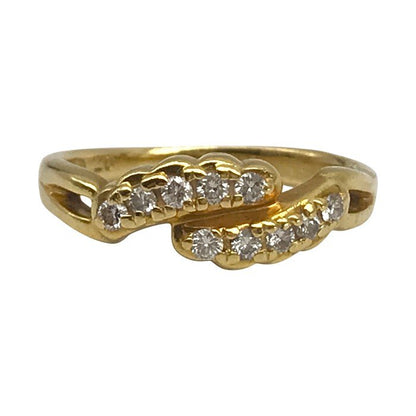 K18/ダイヤ 0.20ct リング レディース メレダイヤ イエローゴールド 12号 中古 T1