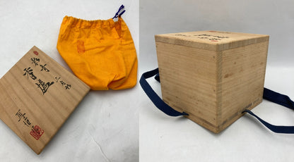 深見陶治 影青 三角形 香炉 中古 D4
