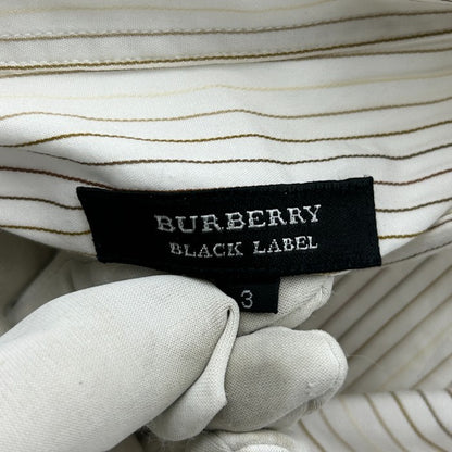 BURBERRY バーバリー BLACK LABEL ブラックレーベル ストライプ 半袖シャツ メンズ BMW31-812-43 3 トップス ポロシャツ 夏 中古 W４