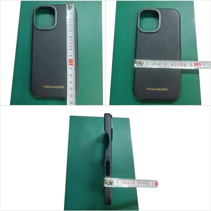 MAISON de SABRÉ メゾン・ド・サブレ iPhone 15 Pro レザーケース Black Caviar ブラックキャビア 中古 H4