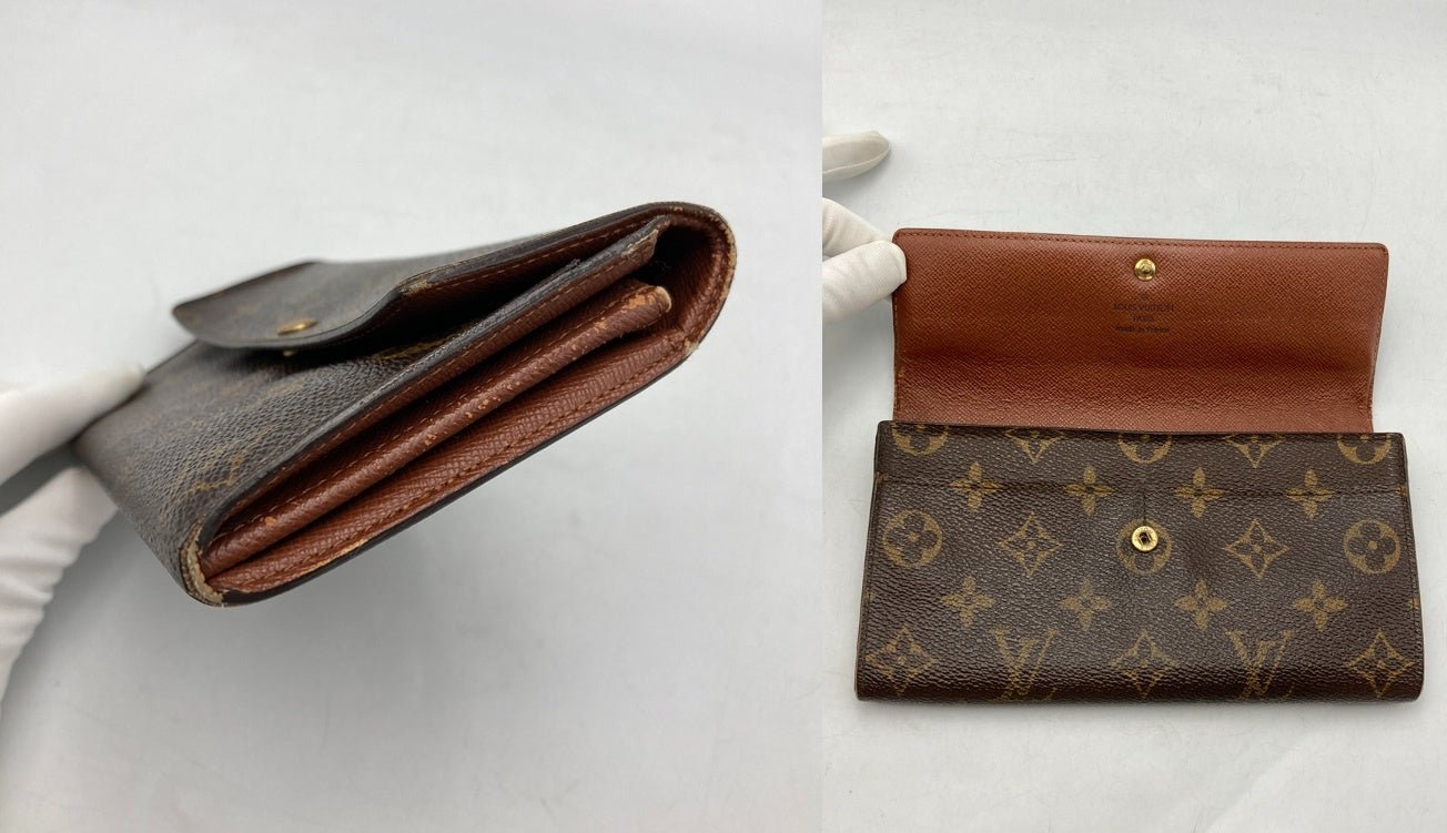 LOUIS VUITTON ルイヴィトン モノグラム ポシェットポルトモネクレディ 長財布 M61725 中古 D4