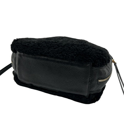 IACUCCI イアクッチ リバーシブル バッグ ブラック 鞄 レディース レザー 本革 ボア 中古 W４