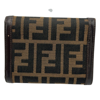 FENDI フェンディ ズッカ 財布 三つ折り ブランド レディース コンパクト 小さめ 中古 W４