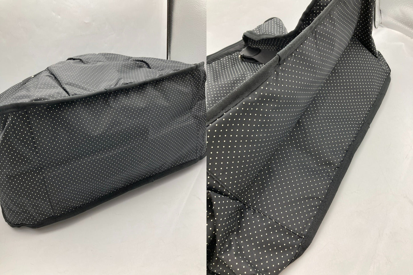 agnes b. VOYAGE アニエスベー ボヤージュ ナイロン ボストンバッグ ドット 水玉 中古 D4