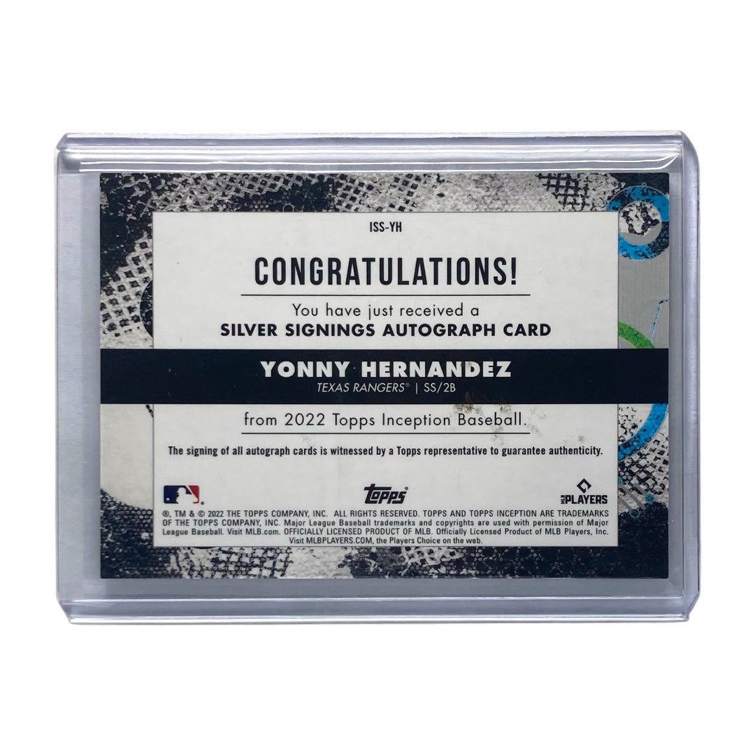 TOPPS MLBカード INCEPTION YONNY HERNANDEZ RANGERS 02/25 #ISS-YH 中古 IT2