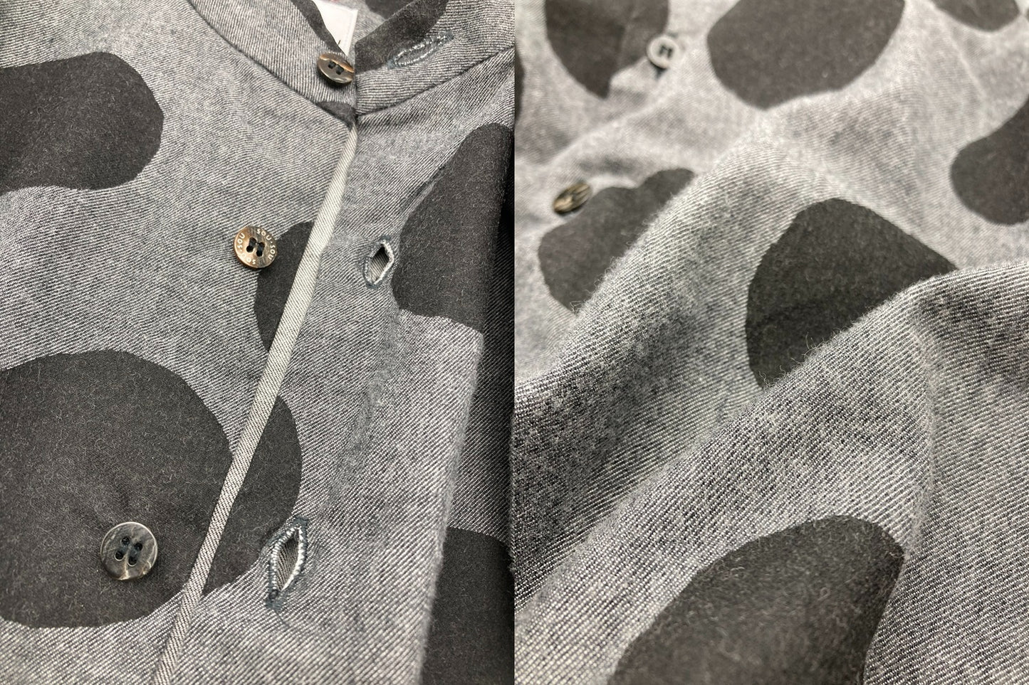 SOU・SOU ソウソウ 岡田縫工所 草衣 上 水玉 サイズS グレー 中古 D4