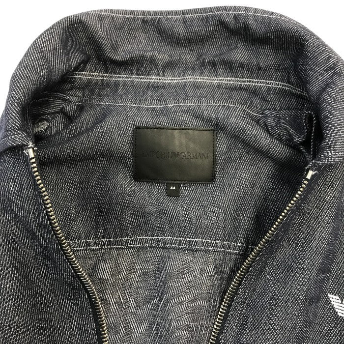 EMPORIO ARMANI エンポリオアルマーニ ジャケット メンズ コットン リネン デニム フルジップ インディゴブルー 44サイズ 3H1BD7 1D9BZ 中古 T1