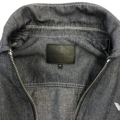 EMPORIO ARMANI エンポリオアルマーニ ジャケット メンズ コットン リネン デニム フルジップ インディゴブルー 44サイズ 3H1BD7 1D9BZ 中古 T1