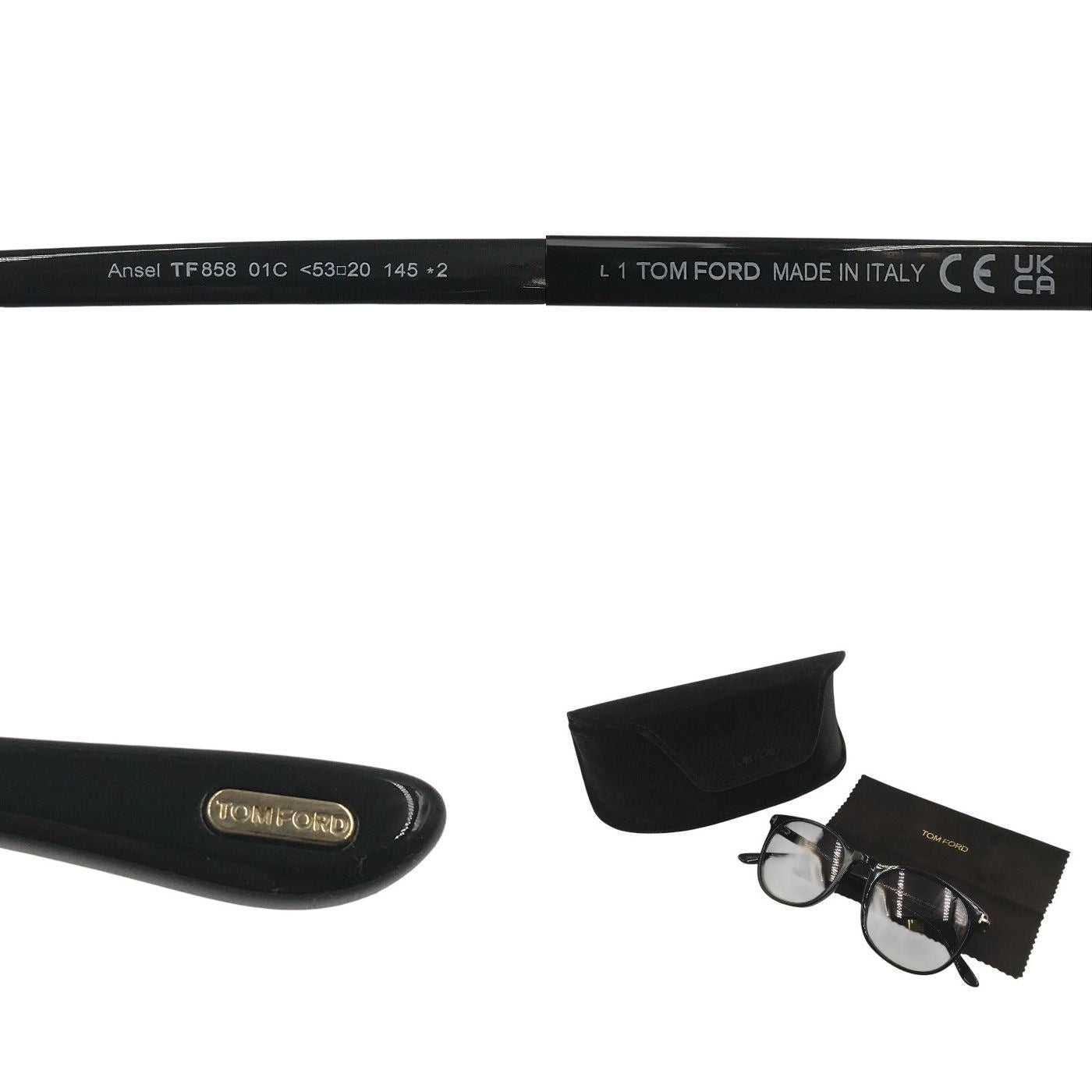 TOM FORD トムフォード Ansel サングラス メンズ ボストン アジアンフィット フルリム ブラック TF858 01C 中古 T1