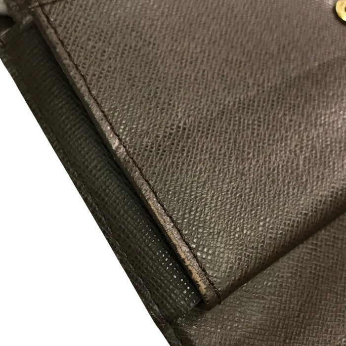 LOUIS VUITTON ルイヴィトン ダミエ エベヌ ポルトフォイユ インターナショナル 長財布 ユニセックス 3つ折り 定番 ブラウン N61217 中古 T1