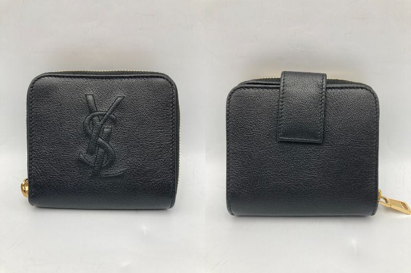 Yves Saint Laurent イヴサンローラン ラウンドファスナー コンパクト財布 中古 D4