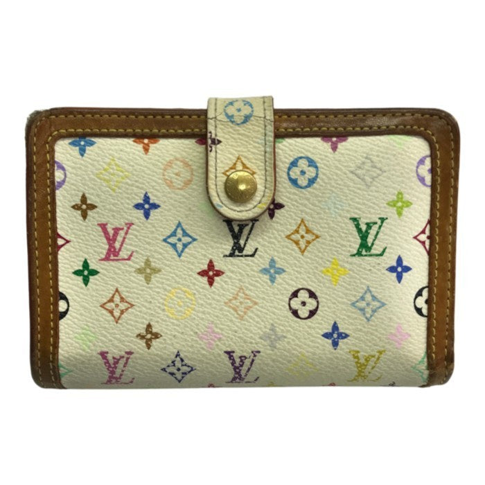 LOUIS VUITTON ルイヴィトン マルチカラー ポルトフォイユ ヴィエノワ 財布 レディース 2つ折り がま口 ホワイト M92987 中古 T1