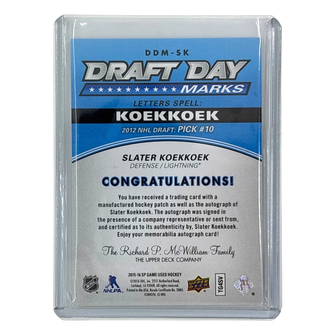 UPPER DECK NHLカード SP GAME USED SLATER KOEKKOEK LIGHTNING /35 #DDM-SK 中古 IT1