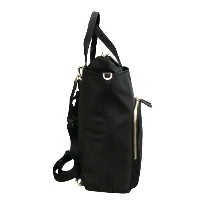 kate spade ケイトスペード サム コンバーチブル バックパック レディース ナイロン 2way トート リュック ラゲッジスリーブ ブラック KB336 中古 T1