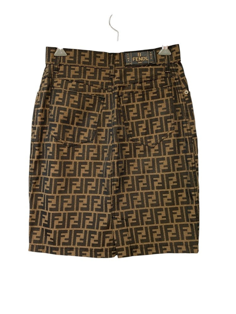 FENDI jeans フェンディ ズッカ柄 スカート ひざ丈 サイズ44 中古 D4