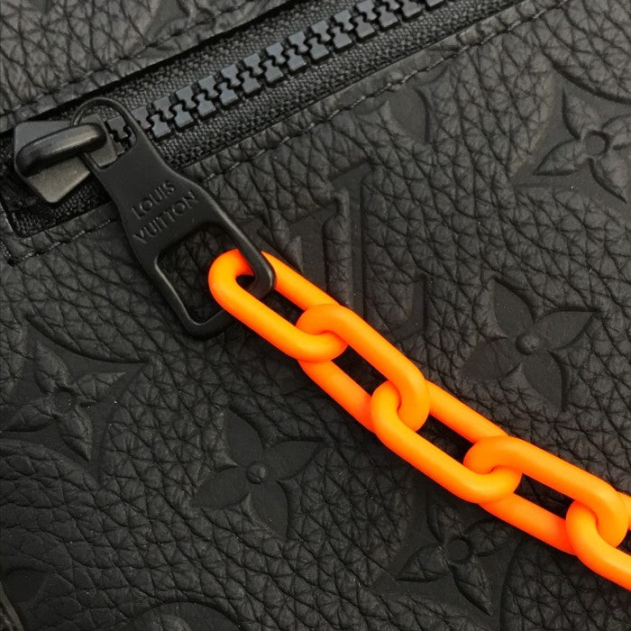 LOUIS VUITTON ルイヴィトン トリヨン・モノグラム クラッチバッグ ユニセックス セカンドバッグ チェーン エンボス ブラック/オレンジ M67461 中古 T1