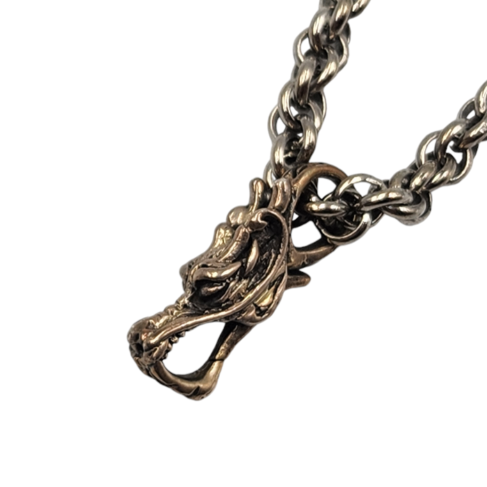 ZOCALO ソカロ ドラゴン ダガー ネックレス メンズ シルバー DARAGON DAGGER ペンダント 龍 ツイスト ロープチェーン シルバー 中古 T1