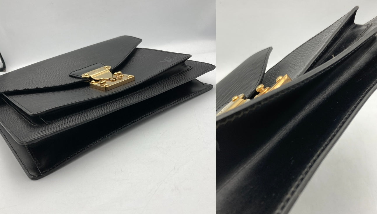 LOUIS VUITTON ルイヴィトン エピ モンソー セカンドバッグ 2way ショルダー ノワール/ブラック M52122 中古 D4