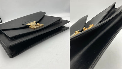 LOUIS VUITTON ルイヴィトン エピ モンソー セカンドバッグ 2way ショルダー ノワール/ブラック M52122 中古 D4