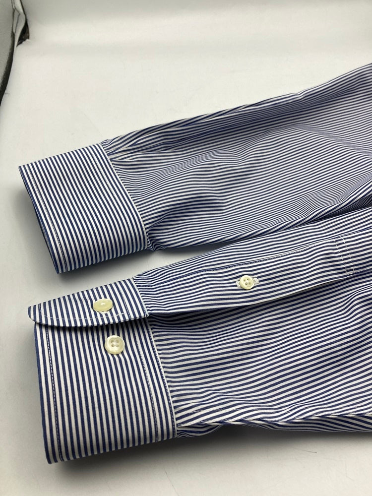 Brooks Brothers 346 ブルックスブラザーズ ボタンダウン ストライプ 長袖シャツ スリムフィット サイズ16 中古 D4