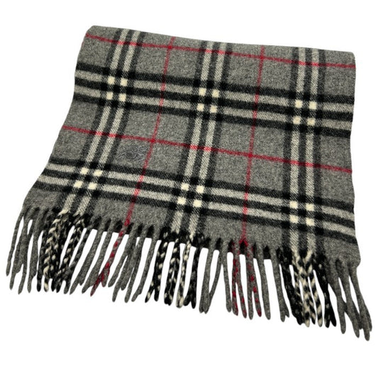 BURBERRY LONDON バーバリー ロンドン ノバチェック ラムウール 100％ マフラー ブランド レディース メンズ ストール 中古 W４