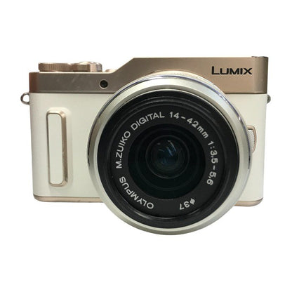Panasonic パナソニック LUMIX デジタル一眼レフ カメラ ボディ ホワイト コンパクト 自分撮り microSD DC-GF10 中古 T1
