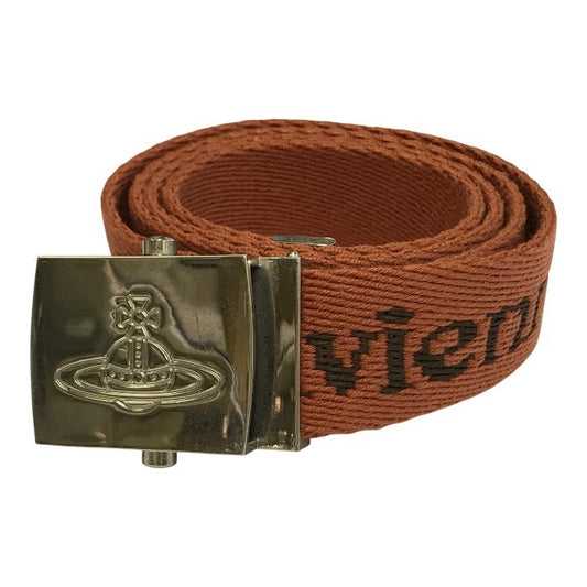 Vivienne Westwood ヴィヴィアンウエストウッド ベルト メンズ ガチャベルト GI 布 ロゴ オーブ オレンジ系 中古 T1