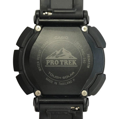 CASIO PRO TREK プロトレック Climber Line 腕時計 メンズ デジタル タフソーラー アウトドア 登山 コンパス ブラック PRG-340-1JF 中古 T1