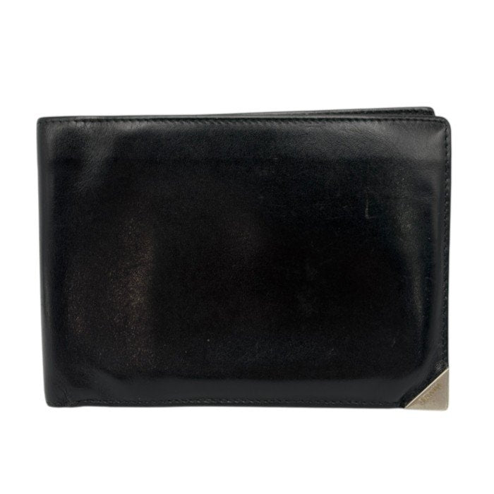 PRADA プラダ 二つ折り 財布 レザー 本革 メンズ 小銭入れ付 札入れ ブラック 中古 W4
