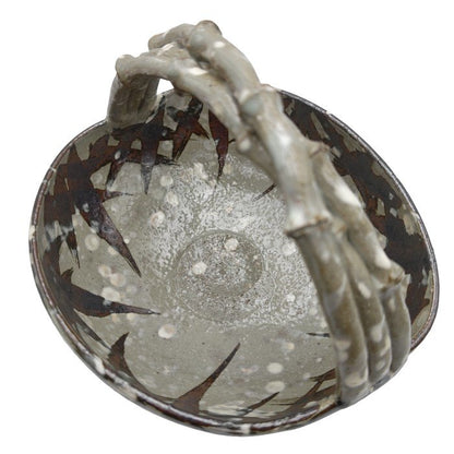 【未使用品】 京焼 清水焼 平安 翆浩造 乾山写 雪笹 手鉢 中古 H4