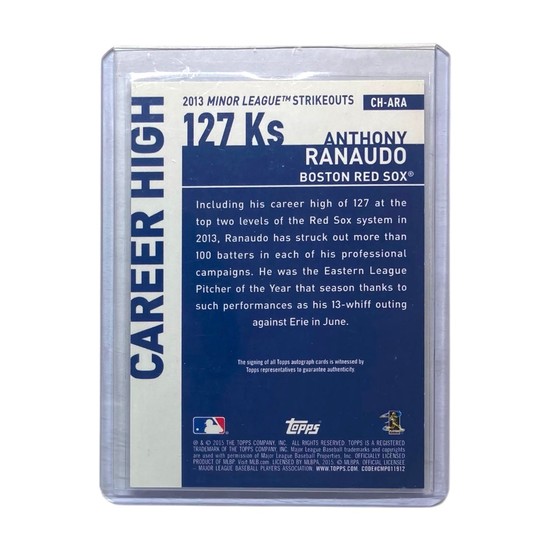 TOPPS MLBカード CAREER HIGH ANTHONY RANAUDO BOSTON RED SOX #CH-ARA 中古 IT2