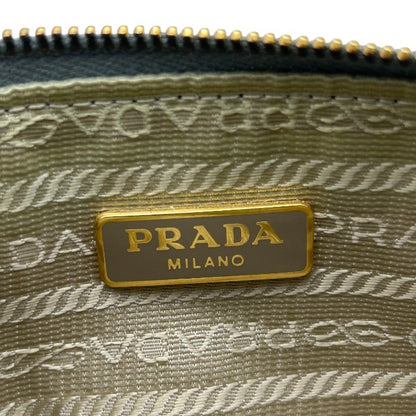 PRADA プラダ フラットポーチ 1M1152 グレー 小物入れ ブランド かわいい おしゃれ ミニ 中古 W４
