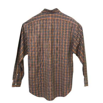 Ralph Lauren ラルフローレン シャツ メンズ 長袖 チェック オレンジ/ネイビー Lサイズ トップス ビッグシャツ 中古 W1