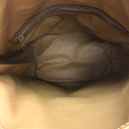 CELINE セリーヌ 巾着 ショルダーバッグ レディース マカダム柄 PVC ブラウン 中古 T1