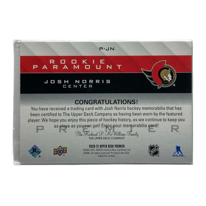 UPPER DECK NHLカード PREMIER JOSH NORRIS SENATORS #P-JN 中古 IT2